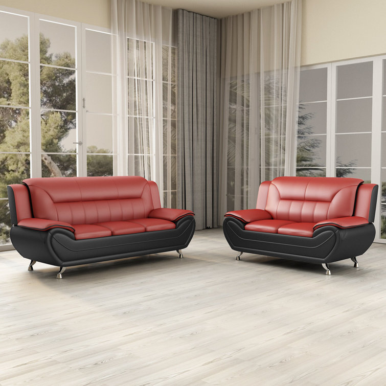 Container 2 - Piece Vegan Leather Living Room Set & Reviews | Wayfair